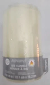 Led Battery Operated Candle Flameless 4" X 6" Ivory By Ashland Batteries Not Inc - Picture 1 of 6