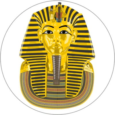 KIWI GIFTS Pharaoh - 3 Inch Circle Sticker 3" x 3" - Gold Egypt Egyptian Tomb