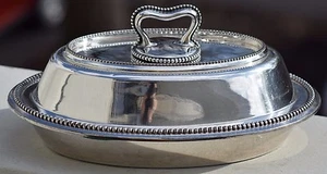 ANTIQUE BARBOUR NICKEL SILVER SILVERPLATE 4511 TUREEN LIDDED BOWL ART DECO RARE - Picture 1 of 12