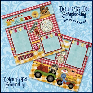 COUNTY FAIR Premade Scrapbook Pages Paper Piecing printed layout DBDS - Picture 1 of 3