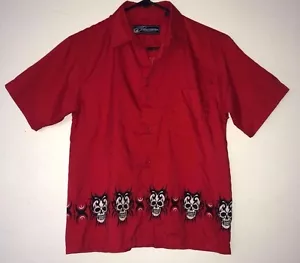 Point Zero Youth Black Skulls Red Summer Beach Shirt Top Size Youth Medium - Picture 1 of 3