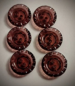 5/8" 2-Hole 'Crystal' Burgundy Craft And Clothing Buttons - Picture 1 of 4