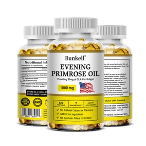 Aceite de onagra 1000 mg - Suplemento de GLA prensado en frío, antienvejecimiento, salud de la piel - Imagen 1 de 12
