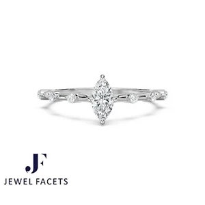 IGI Certified Lab Grown Diamond 0.51 Carat Marquise Cut Wedding Engagement Ring - Picture 1 of 4
