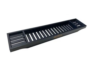 BLACK BAMBOO WOODEN OVER BATH TUB RACK BRIDGE SHELF TRAY STORAGE CADDY - Picture 1 of 7