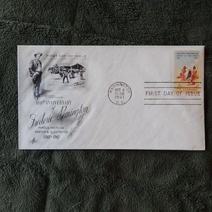Estate Find FDC 100TH ANNIVERSARY FREDERIC REMINGTON ; OCT 4, 1961 - Picture 1 of 4