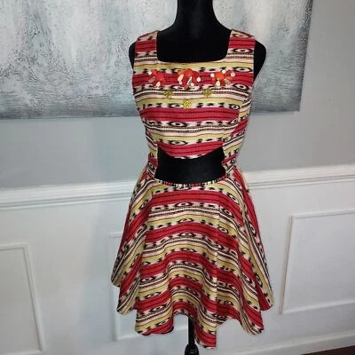 CARVEN Print Mini Dress With Jewel Sz-38 - Image 1 of 4