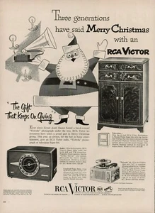 1951 RCA Victor Television Radio Victrola Vintage Print Ad Music TV Records USA - Bild 1 von 8