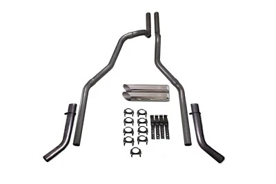 Kits de escape dobles Ford F-150 98-03 2,5" sin silenciador puntas de corte salida de esquina Foto 1 de 2