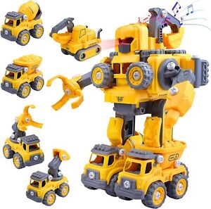 5 in 1 Roboter Bausteine Kinder Spielzeug Roboter Kinder mit Lichtern und Tönen