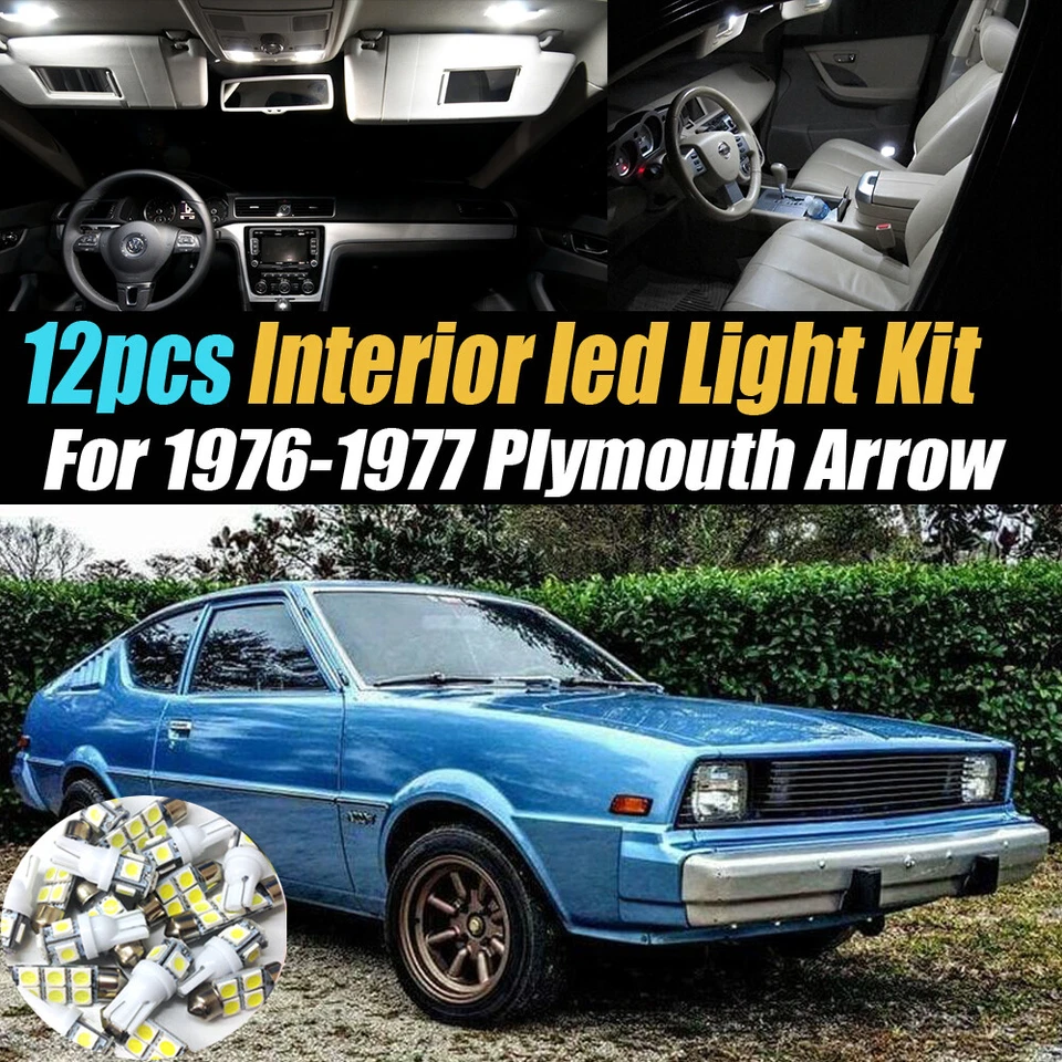 Kit de 12 bombillas LED súper blancas interiores de coche para Plymouth Arrow 1976-1977 Foto 1 de 4