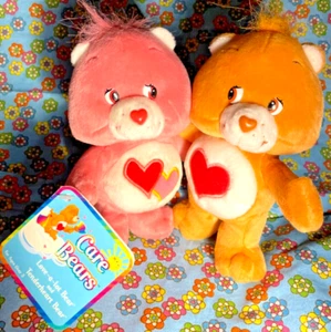 CARE BEARS - "LOVE-A-LOT & TENDERHEART BEARS" 20th Anniversary Pair! 7 in. MWT! - Picture 1 of 7