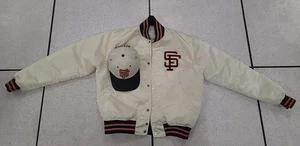 Vtg Rare MLB San Francisco Giants White Starter Satin Bomber Jacket Men’s Large - Picture 1 of 15