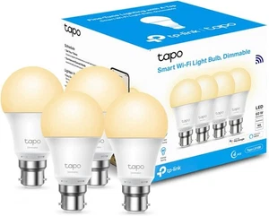 TP-Link Tapo Smart WLAN LED Leuchtmittel B22 8,7W dimmbar warmweiß 4er Pack Alexa - Bild 1 von 8