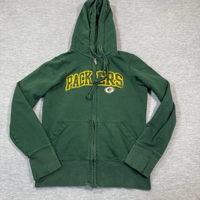 Antigua Hoodie Women Small Green Full Zip Sweatshirt Packers NFL Football Team - Image 1 of 4