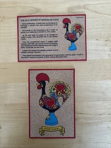 2 Kork Postkarten Portugal & DIE ALTE LEGENDE VON BARCELOS HAHN Glückssymbol 4x6 - Bild 1 von 6