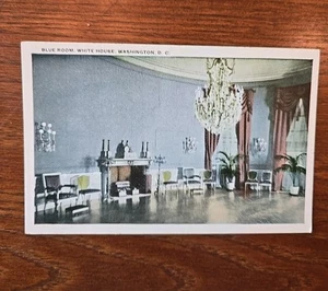 VINTAGE ~THE WHITE HOUSE~THE BLUE ROOM~WASHINGTON DC #W-55~UNUSED - Picture 1 of 4