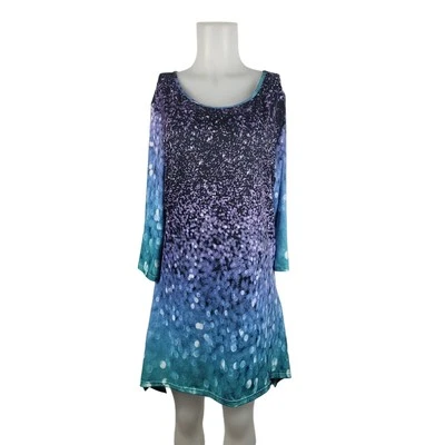 Vestido negro púrpura turquesa por encima de la rodilla Azalea para mujer 1X nuevo con etiquetas Foto 1 de 4