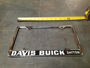 Vintage license plate frame Davis  Buick Dayton On the shelf for years Original  - Picture 1 of 4