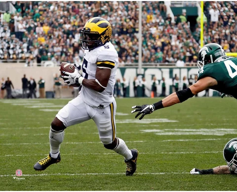 Jabrill Peppers Michigan Wolverines Unsigned Touchdown vs Michigan Cover
