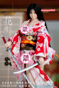  1:6 Red Long style Japanese kimono Clothes For 12" Female PH TBL Figure Body  