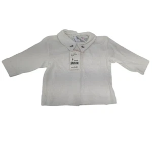 JACADI Baby Long Sleeve Teint Cotton Polo Shirt Size 6 Months NWD - Picture 1 of 3