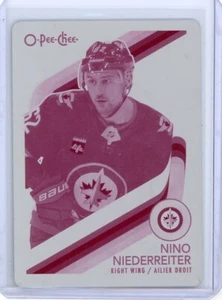 2023-24 O-Pee-Chee OPC Nino Niederreiter Magenta Priniting Plate 1/1 - 1 of 1 - Picture 1 of 3