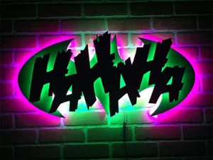 New Batman & Clown Logo LED Night Light Atmosphere Wireless Remote Control Lamp - Picture 1 of 11