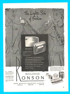 RONSON Zigarettenanzünder Zeitschrift Werbung DRUCKANZEIGE Adonis 1949 Tabak - Bild 1 von 3