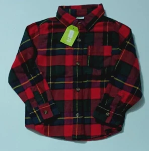 Crazy 8 Toddler Boys Red Plaid Longsleeve Button Down Christmas Shirt 3t - Picture 1 of 20