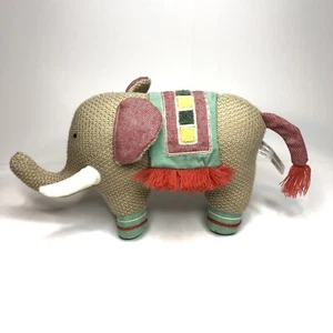 Anthropologie Plüsch Sattel ELEFANT Strick Kuscheltier Spielzeug 13"" Boho - Bild 1 von 10
