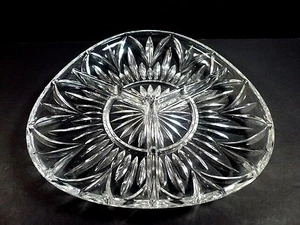 Marquis Waterford Saxony Crystal 3 Section Divided Relish Serving Dish 9½" - EUC - Picture 1 of 6