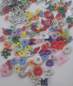 100Decorative Eyeletes Assorted colours shapes & designs as pictured size5to15mm - Picture 1 of 1