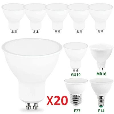 20pcs LED Spotlight Lamp Bulb E27 E14 GU10 MR16 Cool Warm White (Pack of 20) - Image 1 of 4
