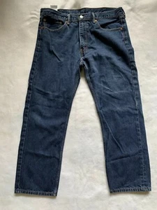 Vaqueros de mezclilla azules para hombre Levis 505 pierna recta ajuste regular 38 x 30 - Imagen 1 de 7