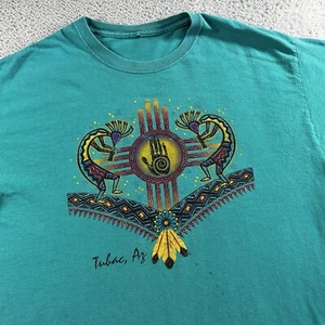 Vintage Destination T Shirt Mens Medium Blue Kokopelli Native American Aztec - Picture 1 of 10