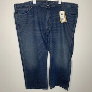 Pantalones de mezclilla Levi's para hombre 56x30 grandes y altos corte occidental azul lavado oscuro nuevos con etiquetas - Imagen 1 de 12