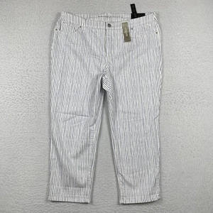 Chicos Jeans Damen 3P (US 16P) Weiß Blau Schlankmacherin Crop Eisenbahn - Bild 1 von 16