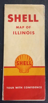 1947 Illinois road  map Shell oil gas route 66 - Image 1 of 4