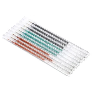 9 in 1 Glitter Gel Pens Metallic Sparkle Liquid Pen Light Green Brown Black - Picture 1 of 8