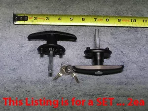 2ea RV Van T Handle Door Lock Truck Cap Shell Cover Camper Top Matched set L - R - Foto 1 di 6