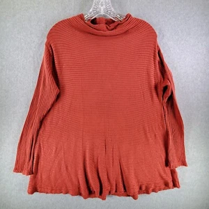 We The Free Womens Rust Long Sleeve Frayed Edges Keyhole Back Tunic Top Size M - Picture 1 of 7
