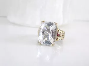 Michael Valitutti Large Crystal Quartz Sterling Silver 925 Ring Size 8 - Picture 1 of 15