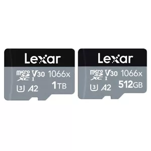New Lexar Professional 1066x 512GB 1TB microSDXC microSD Card A2 U3 w/SD Adapter - Picture 1 of 5