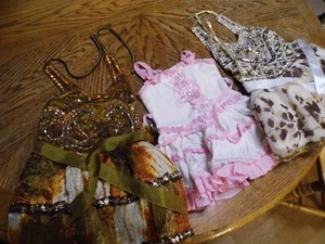 Abbigliamento etnico India bambina/bambino perline spangle vestito/costume festa lotto di 3 - Foto 1 di 9