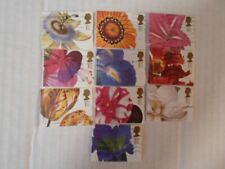 Great Britain complete set booklet stamps Flowers' SC #1713-1722