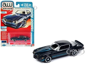 1979 CHEVROLET CAMARO Z28 DARK BLUE 1/64 DIECAST MODEL CAR BY AUTO WORLD AWSP155