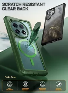 Poetic Case For OnePlus 12 With Built-in Screen Shockproof Rugged Cover Green - Picture 1 of 6