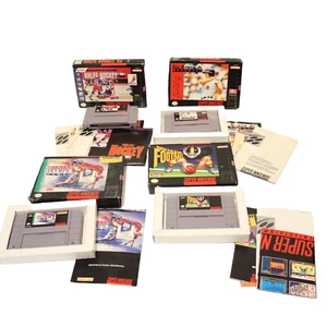 SNES 4 Box Lot NHLPA Hockey Super Football Winter Olympic Games Cal Baseball - Picture 1 of 19
