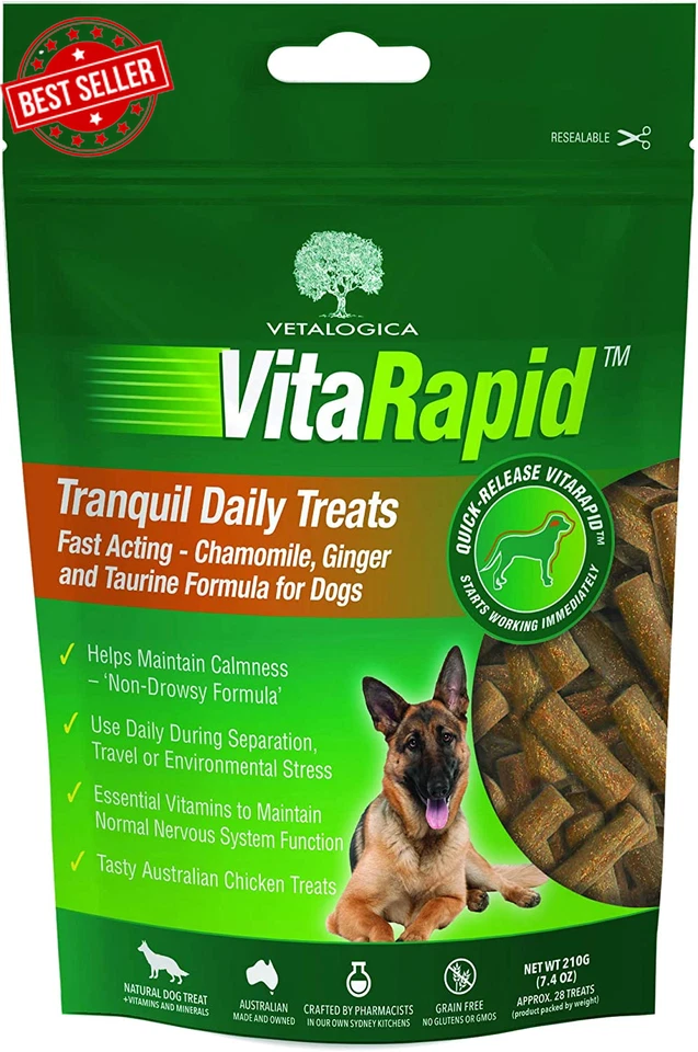 Vitarapid Calming Relax Anxiety Storms Tranquil Daily Treats for Dogs 210 G - image 1 of 4